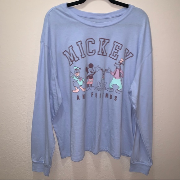 Blue Disney Mickey And Friends Long Sleeve Tee Size 2X - Picture 1 of 4